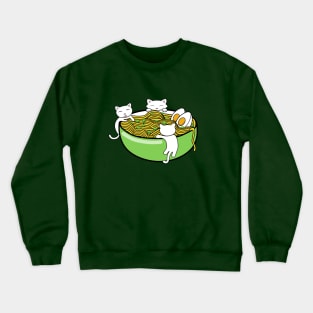 Tasty ramen noodle soup in a green bowl Crewneck Sweatshirt